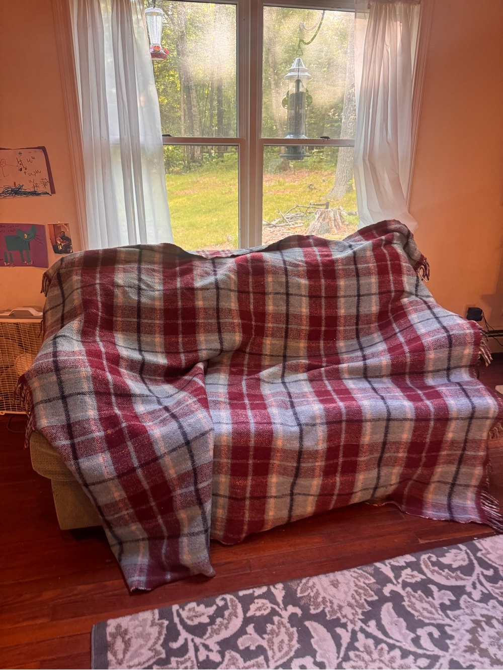 Vintage 80/90s Oversized Acrylic Wool Blend Throw Blanket By Carmatex